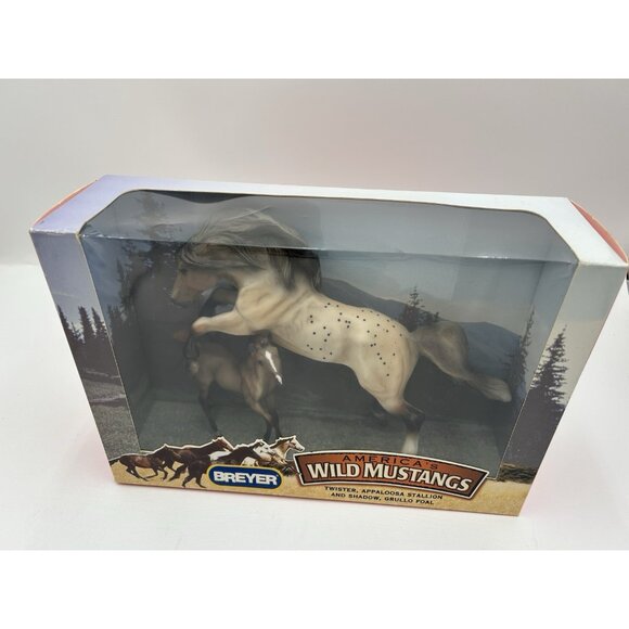 Vintage NIB Breyer Twister Appaloosa Stallion and Shadow Grullo Foal #750026